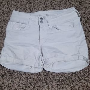 White jean shorts